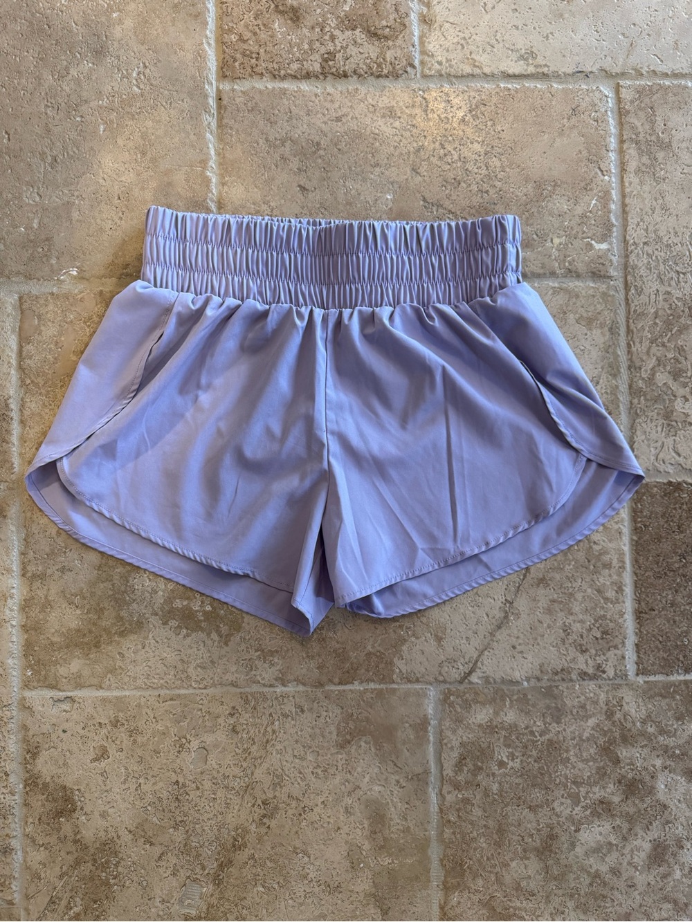 Ci Sono Lilac Athletic Shorts with Smocked Waistband